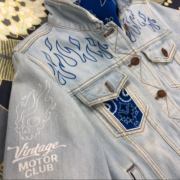 J.Crew brand, custom designed, vintage washed denim jacket.